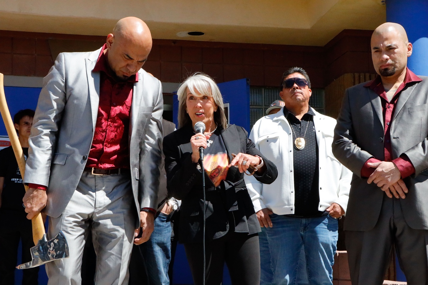 Governor Lujan Grisham at the Breaking Bad Habits cleanup event in Española